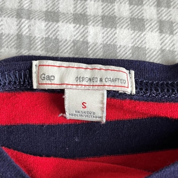 GAP Red and Black Striped Long Sleeve Top - Picture 2 of 2